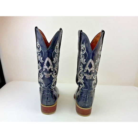Admirable Boots Mens Sz 9 Black Leather Snip-Toe Western Cowboy Boots main image 5